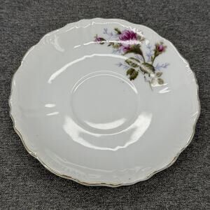 Vintage Porcelain Saucer Small Plate Pink Roses Floral Gold Trim Made in Japan